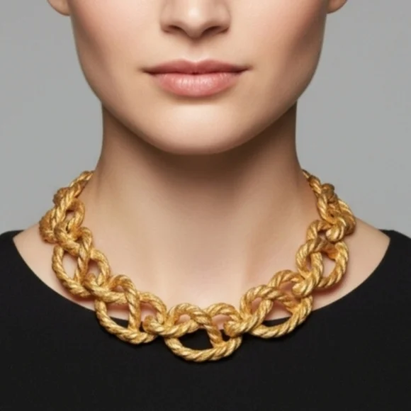 Bold Gold Chunky Knot Red Silver Tone Necklace Tiger Rhinestone Bracelets Huge - Picture 8 of 16